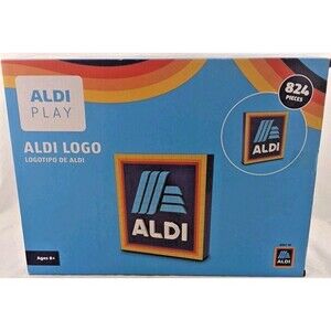 ALDI Play ALDI Logo Brick Building Blocks Set 824 Piece Set Display New Sealed
